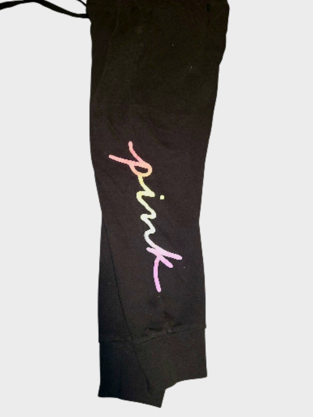 PINK Victoria's Secret Sweatpants with Rainbow Script Logo SIZE SMALL